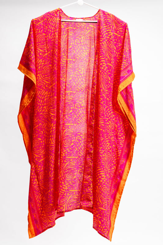 Aura wrap kimono - Bold Pink