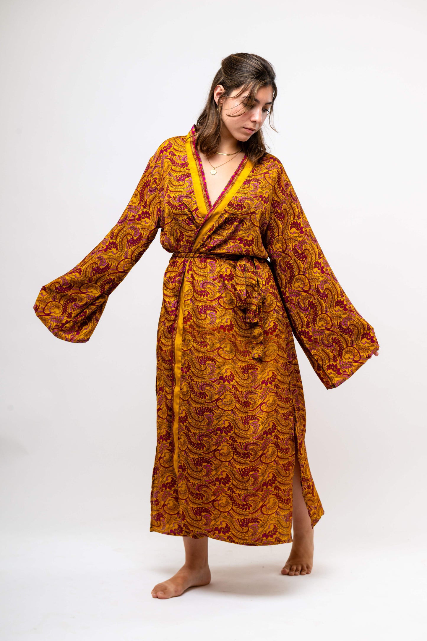 Moonflow robe-kimono - Majestic Orange